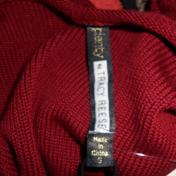 NWT Plenty Tracy Reese Anthropologie S Brick Red Appliqued Pullover Sweater - Picture 5 of 9